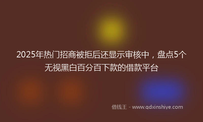 2025年热门招商被拒后还显示审核中，盘点5个无视黑白百分百下款的借款平台