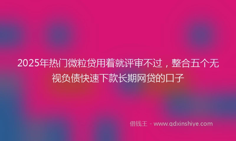 2025年热门微粒贷用着就评审不过，整合五个无视负债快速下款长期网贷的口子