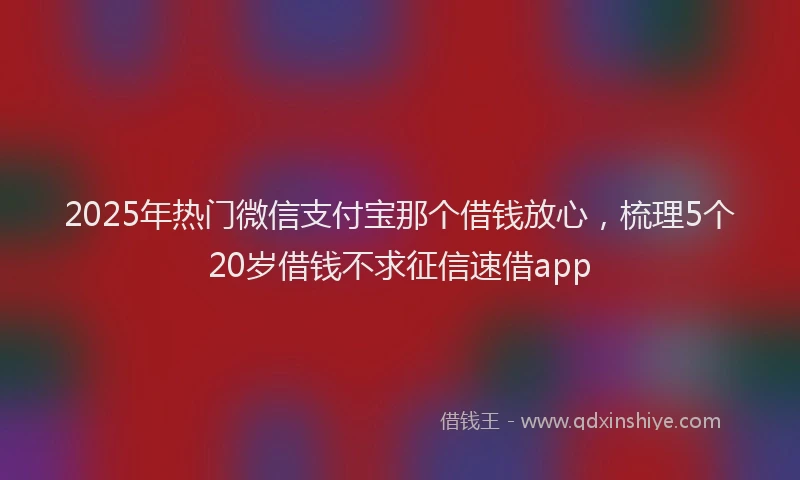 2025年热门微信支付宝那个借钱放心，梳理5个20岁借钱不求征信速借app