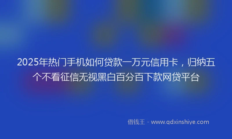 2025年热门手机如何贷款一万元信用卡，归纳五个不看征信无视黑白百分百下款网贷平台