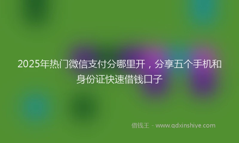 2025年热门微信支付分哪里开，分享五个手机和身份证快速借钱口子
