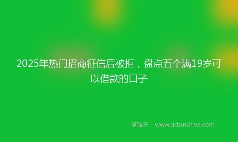 2025年热门招商征信后被拒，盘点五个满19岁可以借款的口子