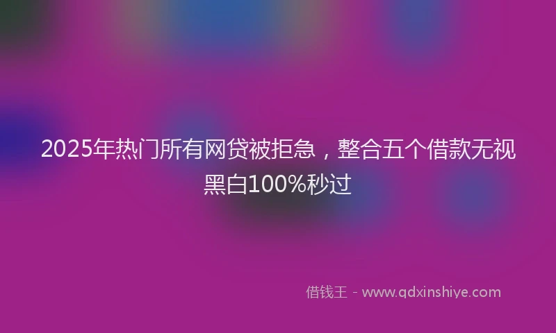 2025年热门所有网贷被拒急，整合五个借款无视黑白100%秒过