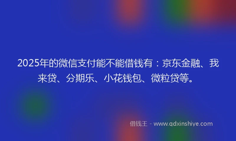 2025年的微信支付能不能借钱有：京东金融、我来贷、分期乐、小花钱包、微粒贷等。