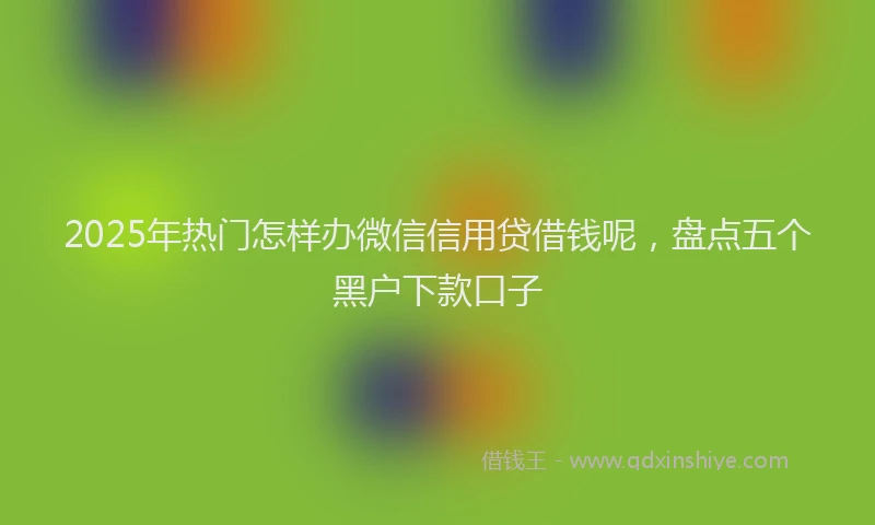 2025年热门怎样办微信信用贷借钱呢，盘点五个黑户下款口子