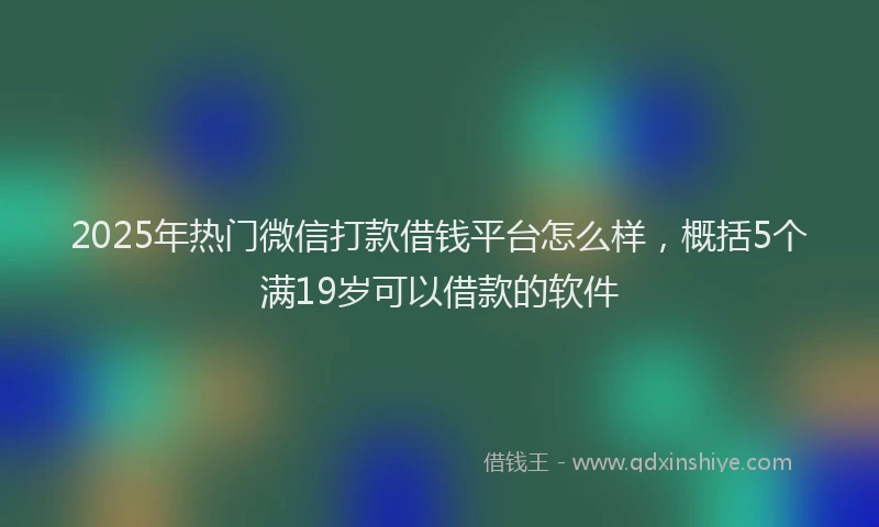2025年热门微信打款借钱平台怎么样，概括5个满19岁可以借款的软件