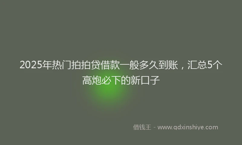 2025年热门拍拍贷借款一般多久到账，汇总5个高炮必下的新口子