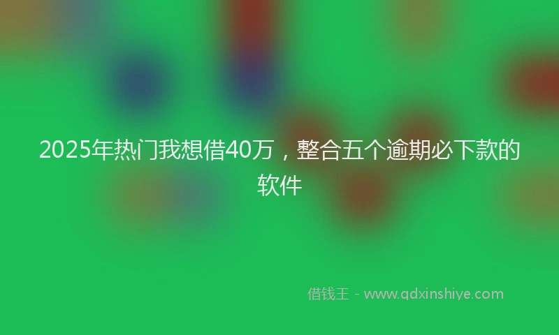 2025年热门我想借40万，整合五个逾期必下款的软件