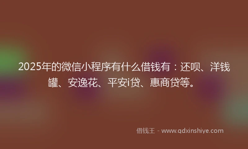 2025年的微信小程序有什么借钱有：还呗、洋钱罐、安逸花、平安i贷、惠商贷等。
