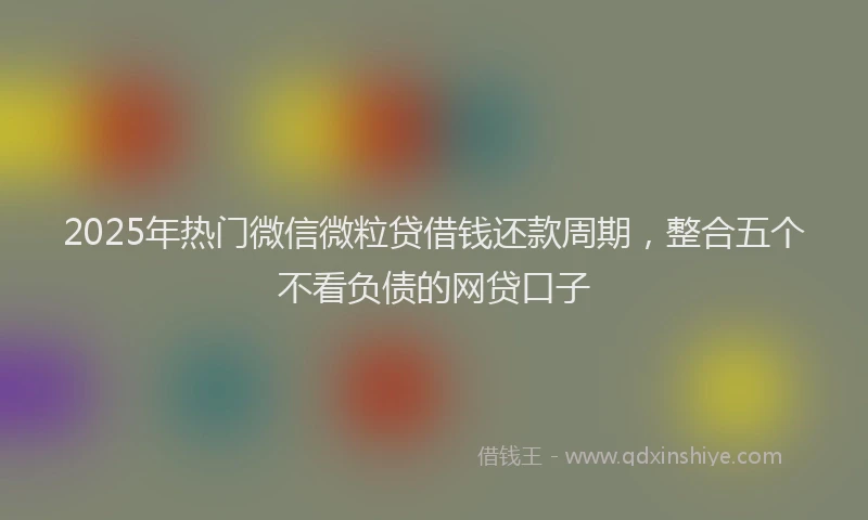 2025年热门微信微粒贷借钱还款周期，整合五个不看负债的网贷口子
