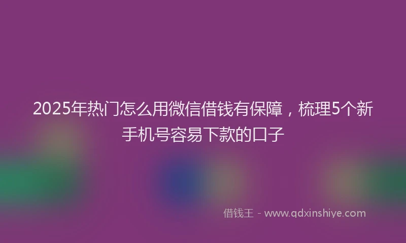 2025年热门怎么用微信借钱有保障，梳理5个新手机号容易下款的口子