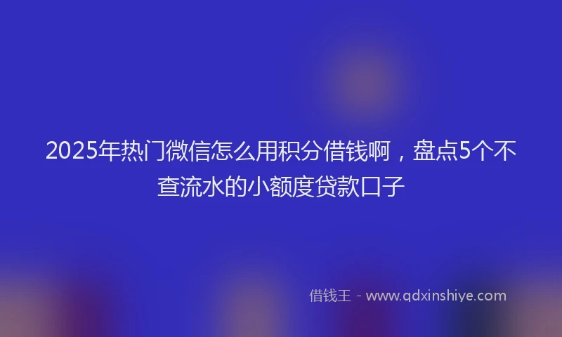 2025年热门微信怎么用积分借钱啊，盘点5个不查流水的小额度贷款口子