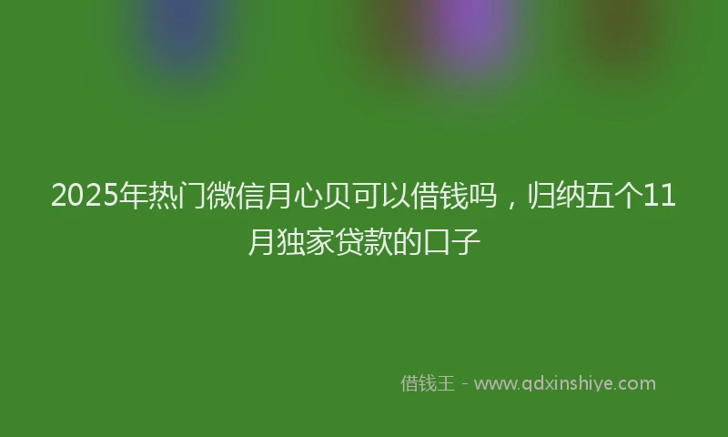 2025年热门微信月心贝可以借钱吗，归纳五个11月独家贷款的口子