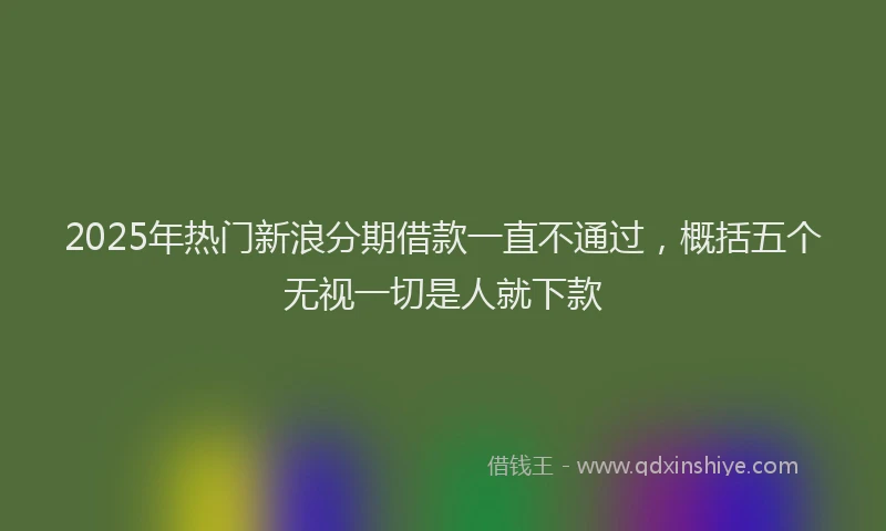 2025年热门新浪分期借款一直不通过，概括五个无视一切是人就下款