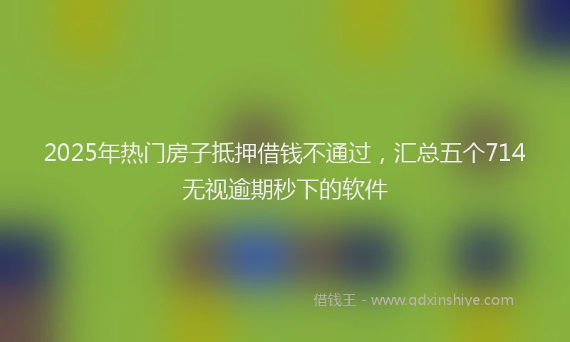 2025年热门房子抵押借钱不通过，汇总五个714无视逾期秒下的软件
