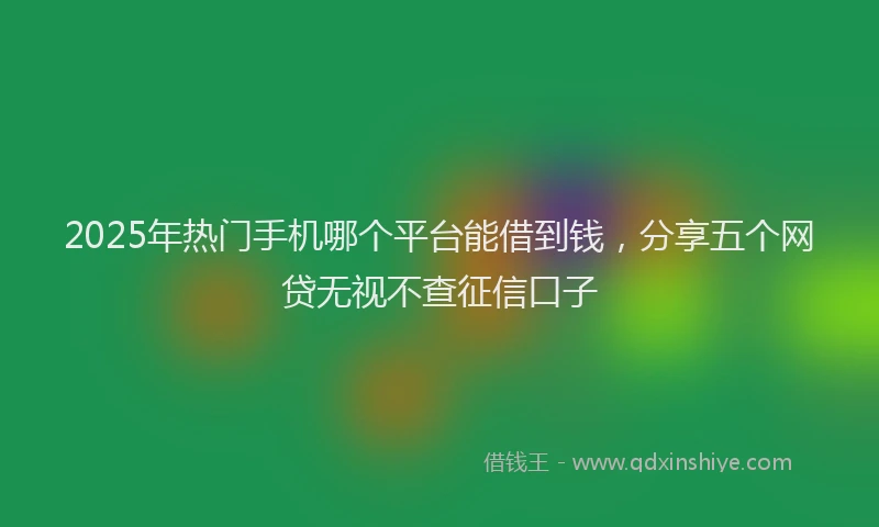 2025年热门手机哪个平台能借到钱，分享五个网贷无视不查征信口子