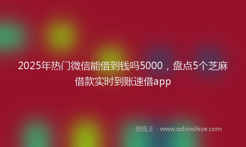 2025年热门微信能借到钱吗5000，盘点5个芝麻借款实时到账速借app