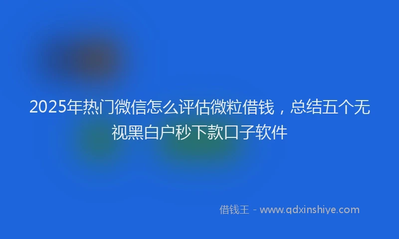 2025年热门微信怎么评估微粒借钱，总结五个无视黑白户秒下款口子软件