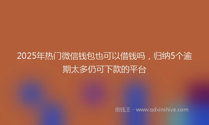2025年热门微信钱包也可以借钱吗，归纳5个逾期太多仍可下款的平台