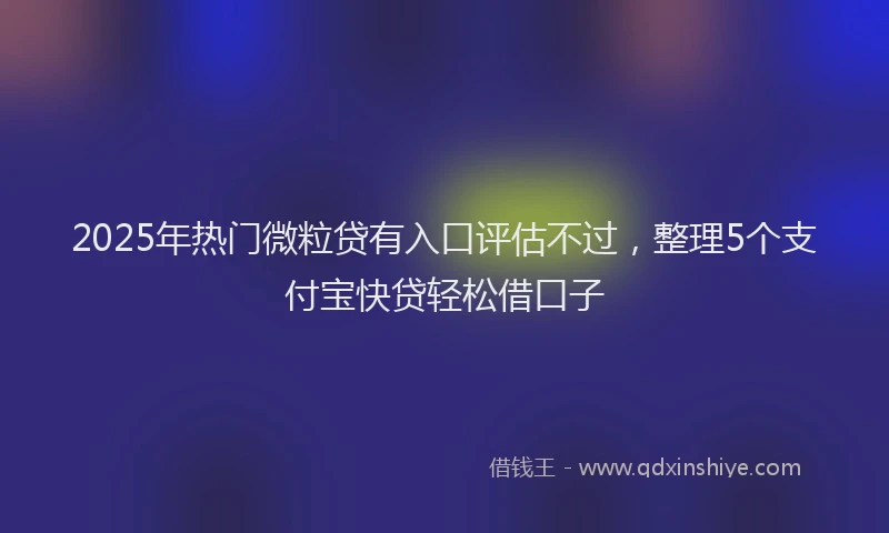 2025年热门微粒贷有入口评估不过，整理5个支付宝快贷轻松借口子