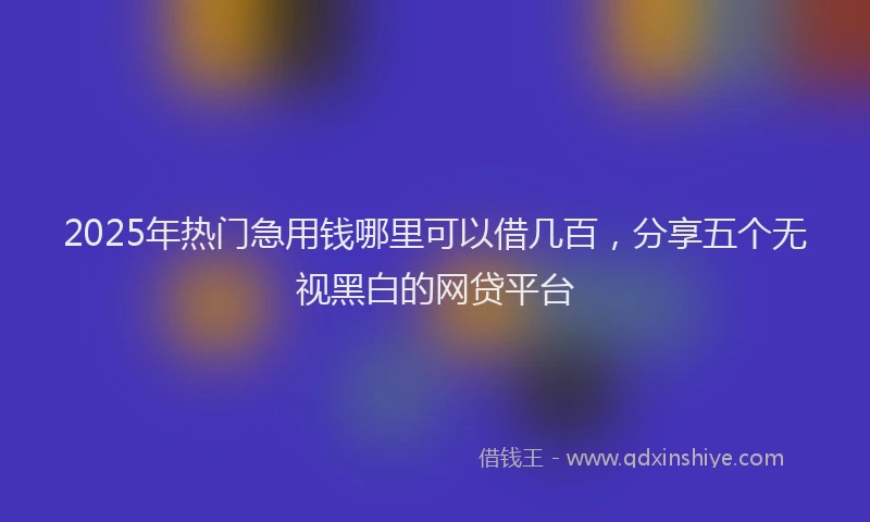 2025年热门急用钱哪里可以借几百，分享五个无视黑白的网贷平台