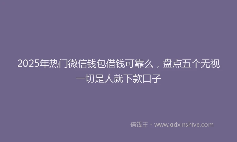 2025年热门微信钱包借钱可靠么，盘点五个无视一切是人就下款口子