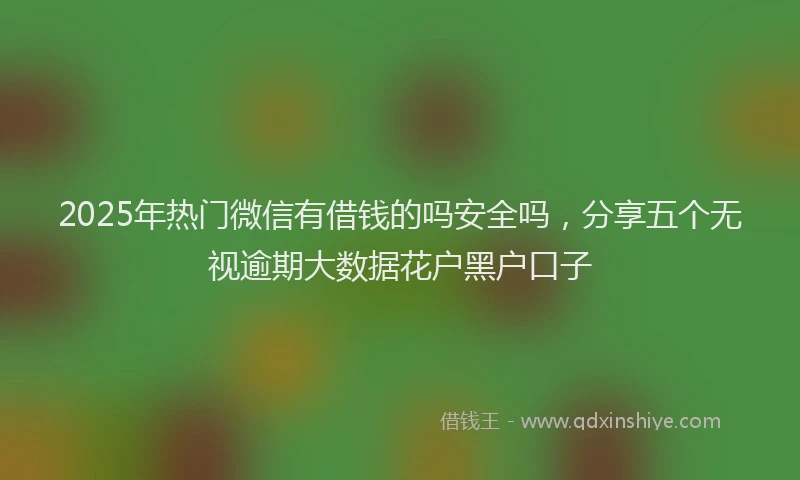 2025年热门微信有借钱的吗安全吗，分享五个无视逾期大数据花户黑户口子
