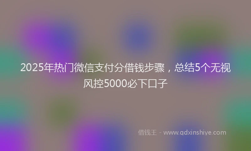 2025年热门微信支付分借钱步骤，总结5个无视风控5000必下口子