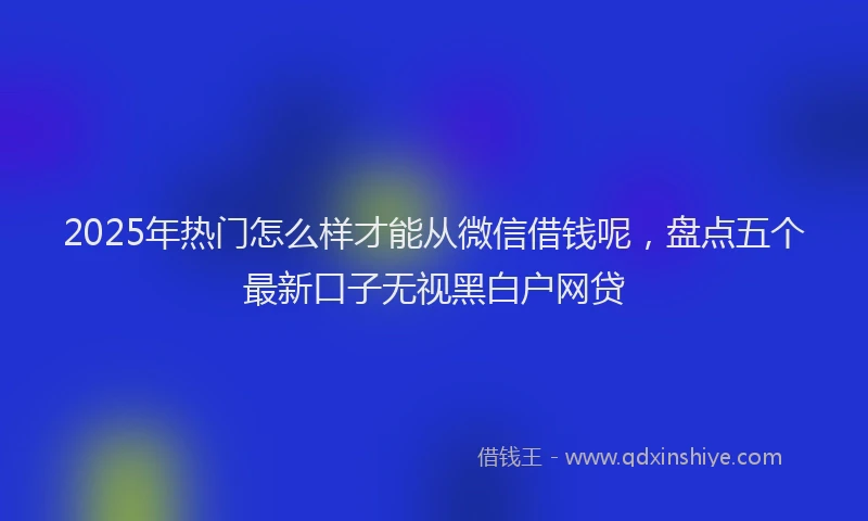 2025年热门怎么样才能从微信借钱呢，盘点五个最新口子无视黑白户网贷