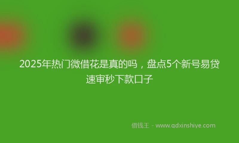 2025年热门微借花是真的吗，盘点5个新号易贷速审秒下款口子