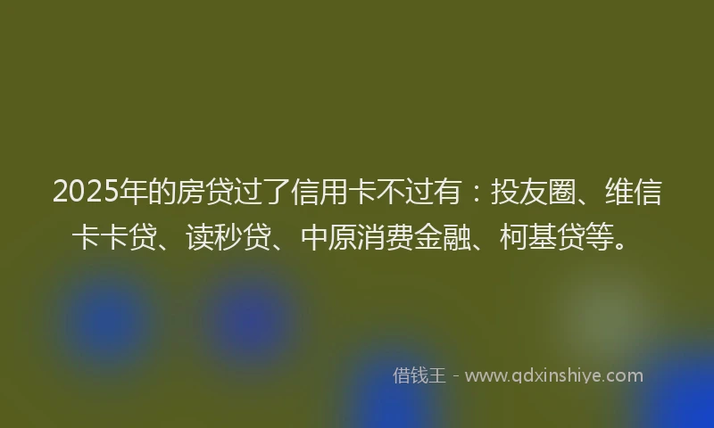 2025年的房贷过了信用卡不过有：投友圈、维信卡卡贷、读秒贷、中原消费金融、柯基贷等。