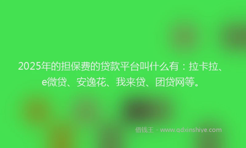 2025年的担保费的贷款平台叫什么有：拉卡拉、e微贷、安逸花、我来贷、团贷网等。