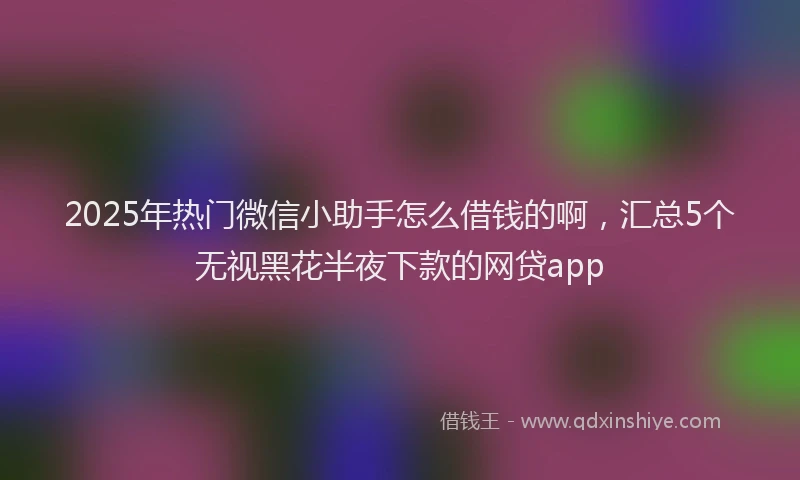 2025年热门微信小助手怎么借钱的啊，汇总5个无视黑花半夜下款的网贷app