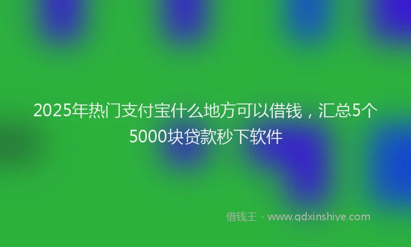2025年热门支付宝什么地方可以借钱，汇总5个5000块贷款秒下软件