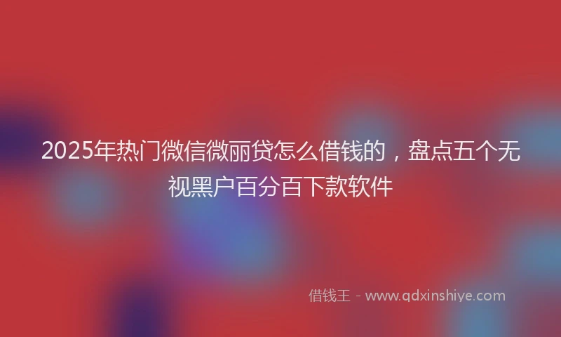 2025年热门微信微丽贷怎么借钱的，盘点五个无视黑户百分百下款软件