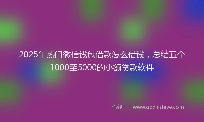 2025年热门微信钱包借款怎么借钱，总结五个1000至5000的小额贷款软件