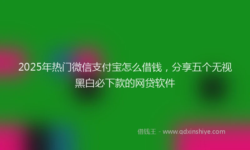 2025年热门微信支付宝怎么借钱，分享五个无视黑白必下款的网贷软件