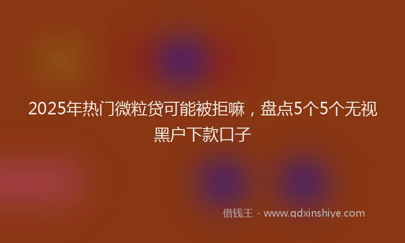 2025年热门微粒贷可能被拒嘛，盘点5个5个无视黑户下款口子