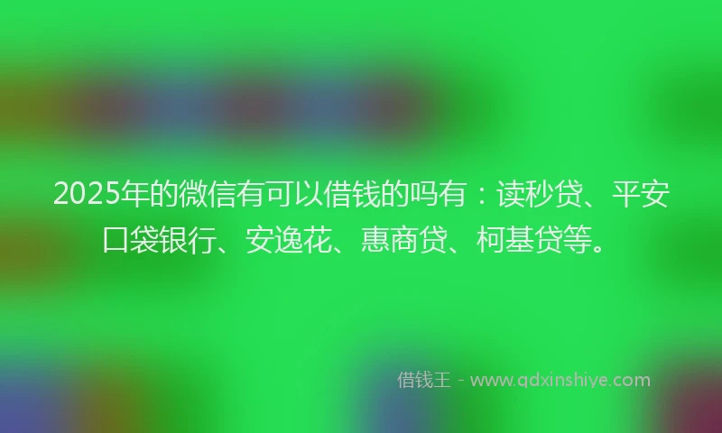 2025年的微信有可以借钱的吗有：读秒贷、平安口袋银行、安逸花、惠商贷、柯基贷等。
