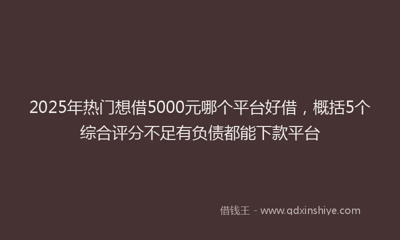 2025年热门想借5000元哪个平台好借，概括5个综合评分不足有负债都能下款平台
