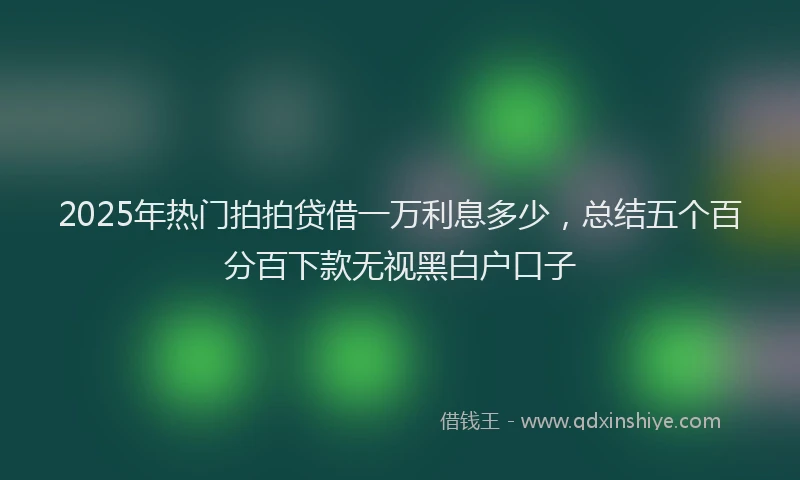 2025年热门拍拍贷借一万利息多少，总结五个百分百下款无视黑白户口子