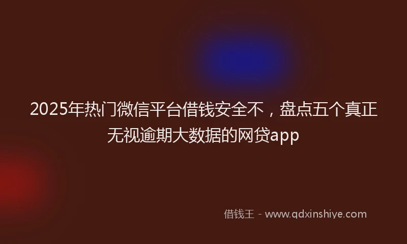 2025年热门微信平台借钱安全不，盘点五个真正无视逾期大数据的网贷app