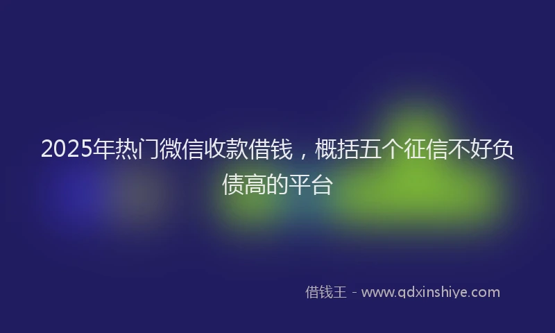 2025年热门微信收款借钱，概括五个征信不好负债高的平台