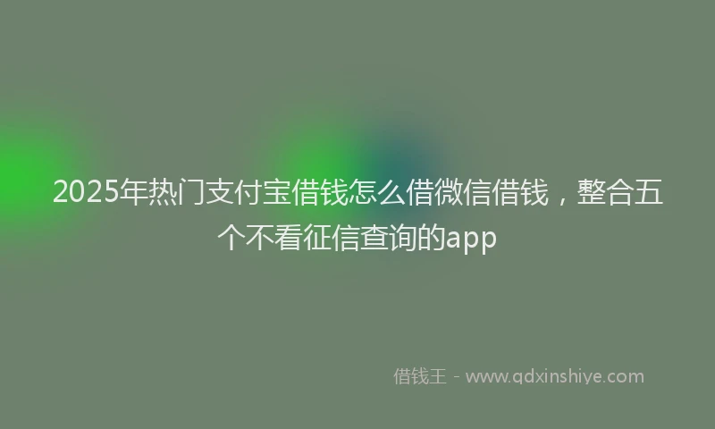 2025年热门支付宝借钱怎么借微信借钱，整合五个不看征信查询的app