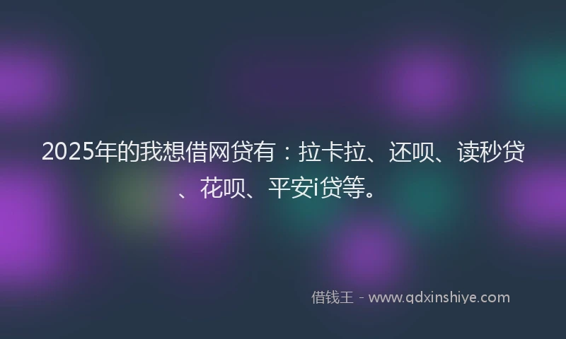 2025年的我想借网贷有：拉卡拉、还呗、读秒贷、花呗、平安i贷等。
