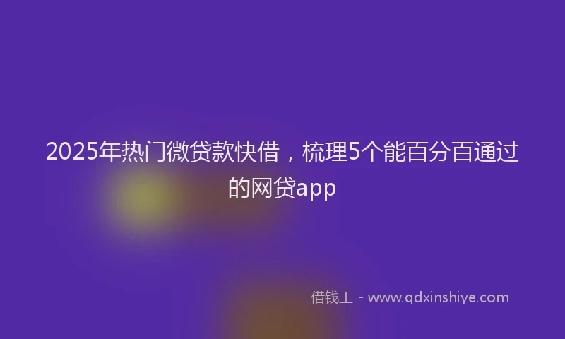 2025年热门微贷款快借，梳理5个能百分百通过的网贷app