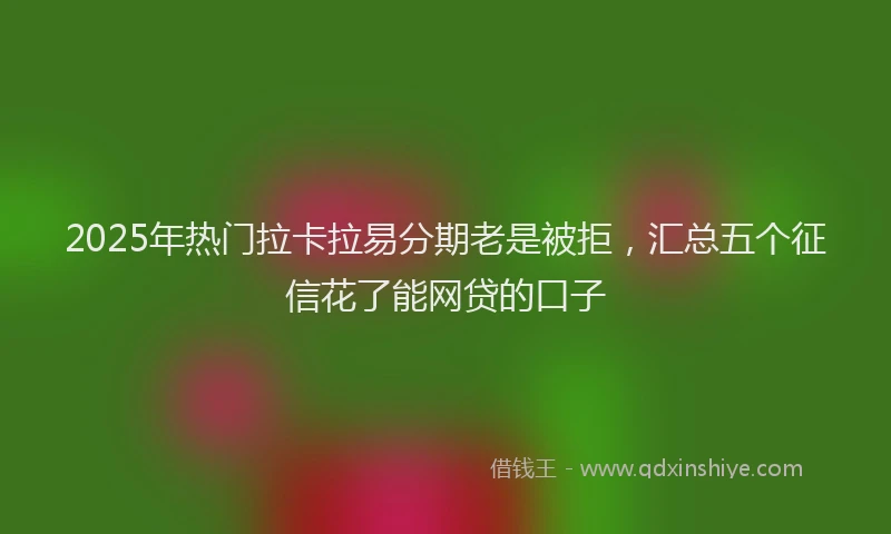 2025年热门拉卡拉易分期老是被拒，汇总五个征信花了能网贷的口子