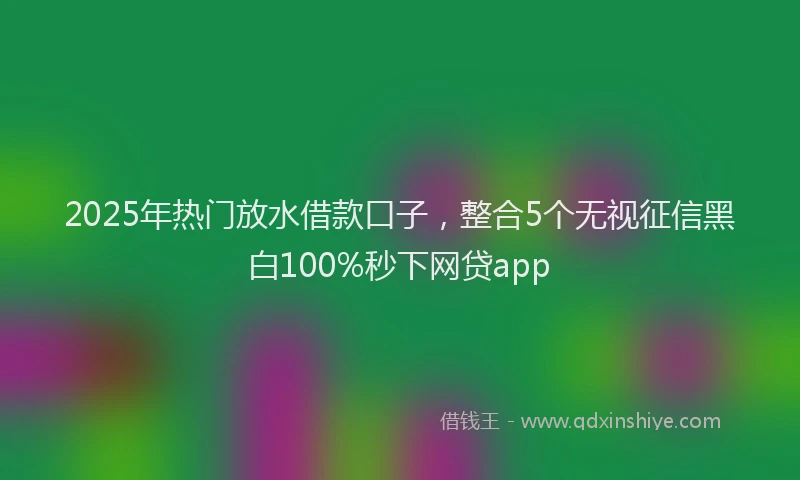2025年热门放水借款口子，整合5个无视征信黑白100%秒下网贷app