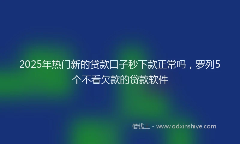 2025年热门新的贷款口子秒下款正常吗，罗列5个不看欠款的贷款软件