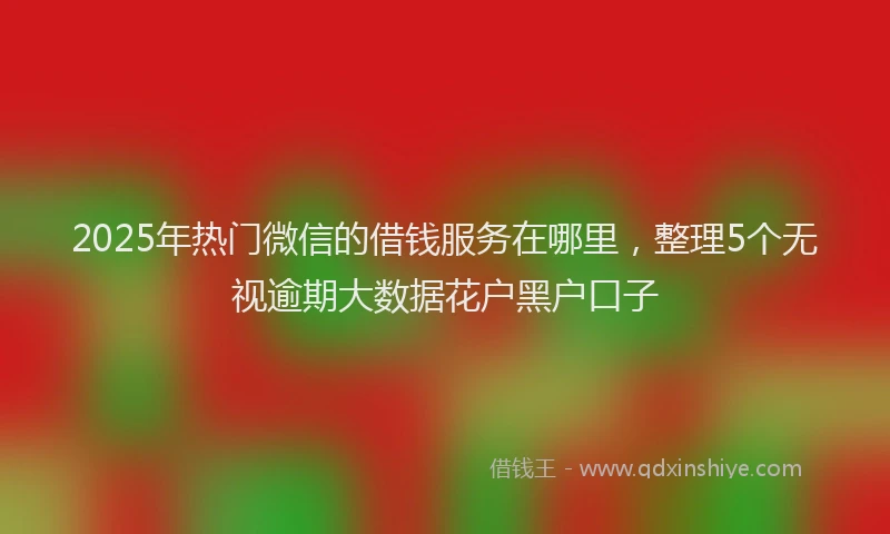2025年热门微信的借钱服务在哪里，整理5个无视逾期大数据花户黑户口子